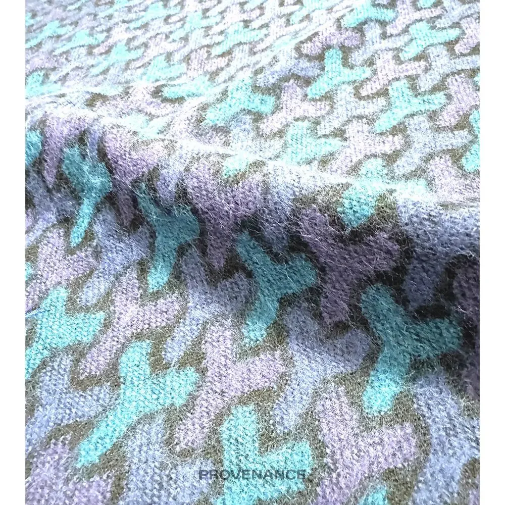 🔴 Yves Saint Laurent YSL Wool Throw Scarf Blanket - Blue